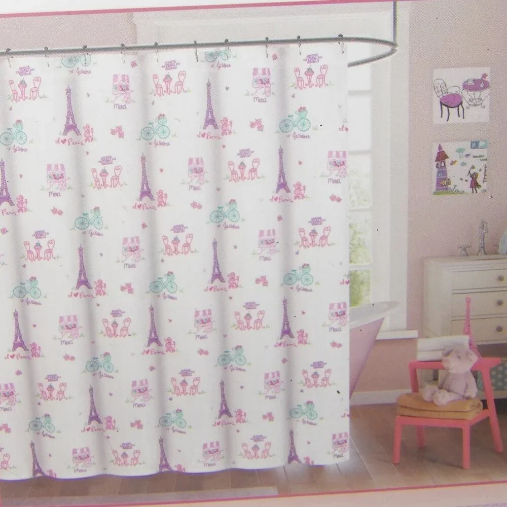Nicole Miller Kids Shower Curtain I LOVE PARIS